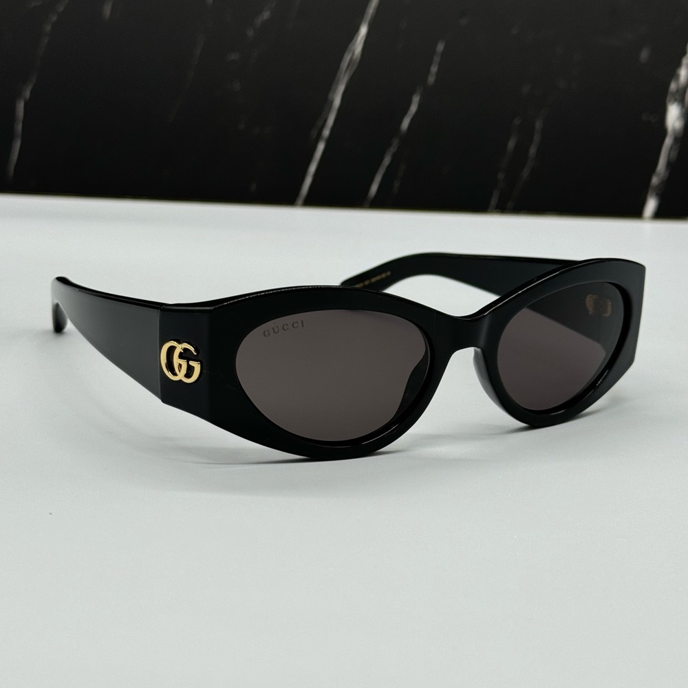 NEW GG1401S 001 GUCCI BLACK GRAY OVAL WOMEN GUCCI SUNGLASSES - Picture 8 of 15